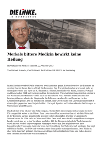 Merkels bittere Medizin bewirkt keine Heilung: Fraktion DIE LINKE