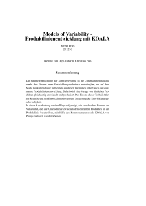 Models of Variability - Produktlinienentwicklung mit KOALA