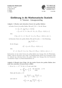 Einführung in die Mathematische Statistik