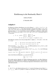Einführung in die Stochastik, Blatt 8