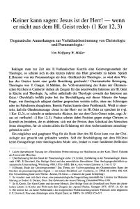 Jesus ist der Herr! - Münchener Theologische Zeitschrift