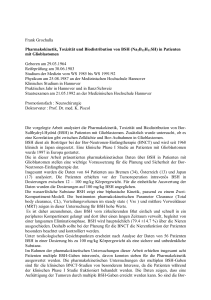 Frank Grochulla Pharmakokinetik, Toxizität und Biodistribution von