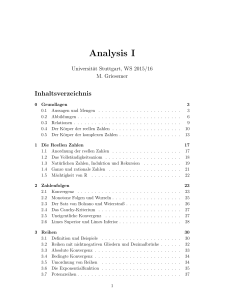 Analysis I - Universität Stuttgart