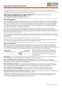 Wesentliche Anlegerinformationen