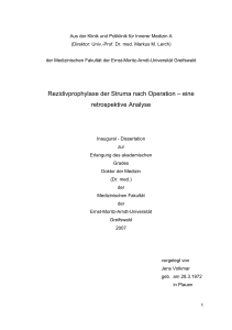 Rezidivprophylaxe der Struma nach Operation – eine retrospektive