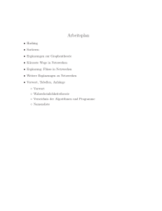 Arbeitsplan - Graphen und Netzwerke Prof. Dr. G. Stiege