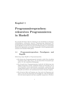 Programmiersprachen: rekursives Programmieren in Haskell