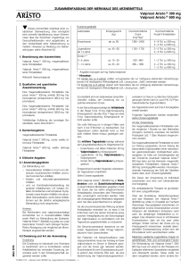 Valproat Aristo 300/600 mg, magensaftresist. Filmtabletten