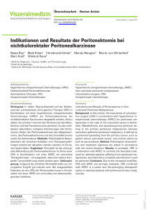 Indikationen und Resultate der Peritonektomie bei nichtkolorektaler