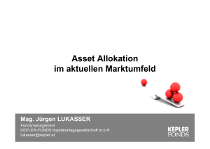 Asset Allokation im aktuellen Marktumfeld - kepler