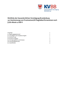 Richtlinie der Kassenärztlichen Vereinigung Brandenburg