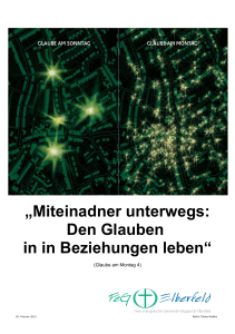 „Miteinadner unterwegs: Den Glauben in in Beziehungen leben“