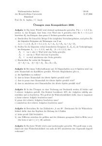 Übungsblatt 1 - Mathematik - Heinrich-Heine