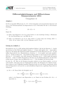Differentialgleichungen und Hilberträume Sommersemester 2014