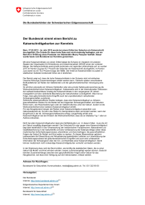 Der Bundesrat nimmt einen Bericht zu Kaiserschnittgeburten zur
