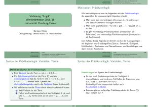 Vorlesung “Logik” Wintersemester 2015/16 Universität Duisburg