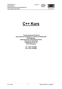 C++ Kurs - Hochschule Pforzheim