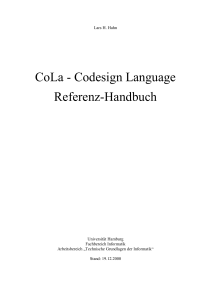 CoLa - Codesign Language Referenz-Handbuch