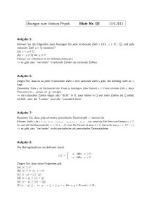 Übungen zum Vorkurs Physik Blatt Nr. 02 13.9.2011