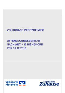 volksbank pforzheim eg offenlegungsbericht nach art. 435 bis 455