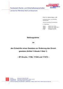 Stellungnahme zu den Entw&uuml;rfen eines Gesetzes zur