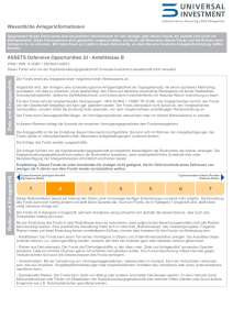 Anteilklasse B Ziele und Anlagepolitik Risiko- und Ertragsp