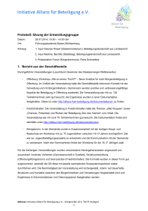 Protokoll der Entwicklungsgruppe 29.07.2014