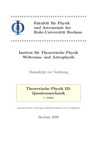 und Astrophysik - Theoretische Physik IV - Ruhr