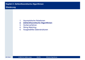 Kapitel 2: Zahlentheoretische Algorithmen Gliederung 1 - fbi.h