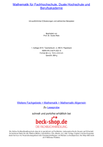 Mathematik für Fachhochschule, Duale Hochschule - Beck-Shop