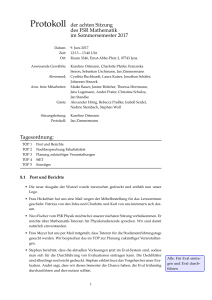 Protokoll der achten Sitzung des FSR Mathematik im