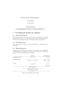 Kursnotizen Mathematik 1
