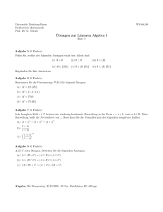 Ubungen zur Linearen Algebra I - an der Universität Duisburg