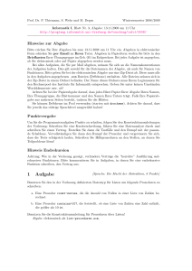 Informatik I --- Aufgaben Blatt Nr. 3