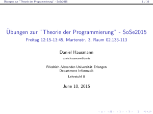 Übungen zur "Theorie der Programmierung" - SoSe2015