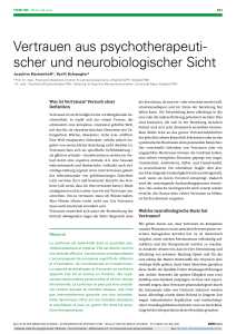 Vertrauen aus psychotherapeuti- scher und neurobiologischer Sicht