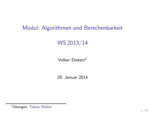 Modul: Algorithmen und Berechenbarkeit WS2013/14