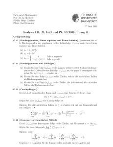 ATECHNISCHE UNIVERSITÄT DARMSTADT Analysis I für M, LaG