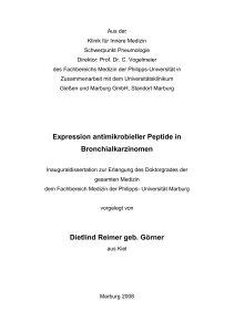 Expression antimikrobieller Peptide in Bronchialkarzinomen Dietlind