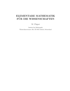 elementare mathematik f¨ur die wissenschaften