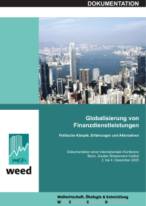 Globalisierung von Finanzdienstleistungen DOKUMENTATION