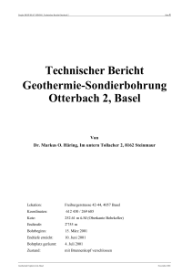 Technischer Bericht Geothermie-Sondierbohrung Otterbach 2, Basel