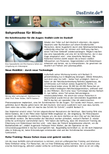 Sehprothese für Blinde