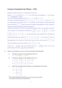 Lineare Geometrie der Ebene – LSG