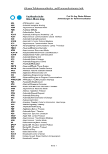 Glossar Telekommunikation und Kommunikationstechnik