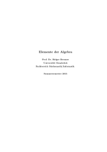 Elemente der Algebra