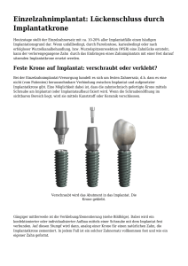 Einzelzahnimplantat: Lückenschluss durch