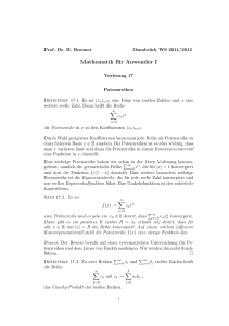 Mathematik für Anwender I