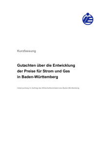 Gutachten über die Entwicklung der Preise für Strom und Gas in