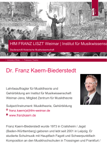 Dr. Franz Kaern-Biederstedt - Hochschule für Musik FRANZ LISZT